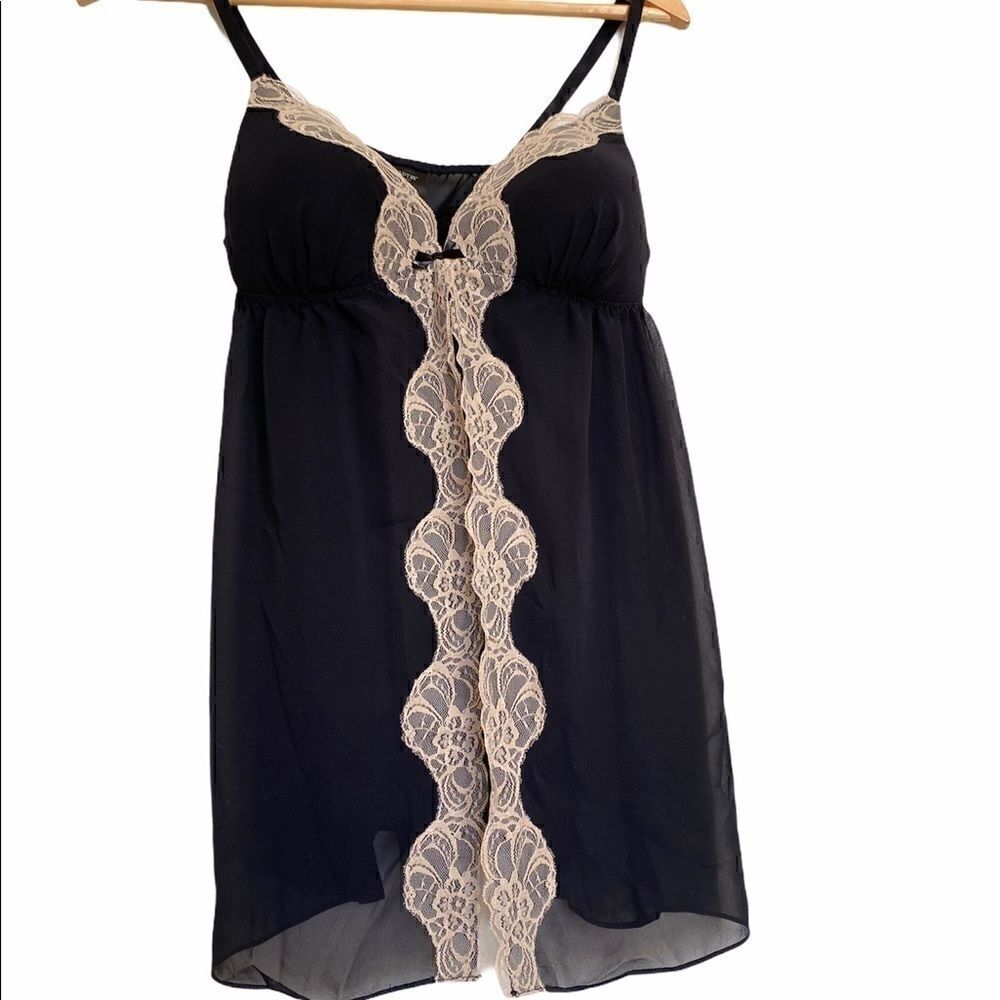 APT 9 Intimates Black and Cream Babydoll Lingerie